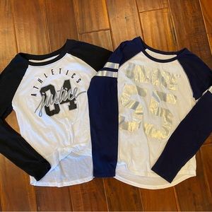 EUC set of two Justice active long sleeve tees size 10